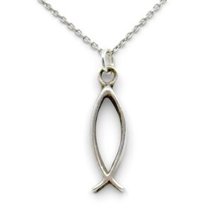 Sterling Silver Ichthus Christian Fish pendant - GM612